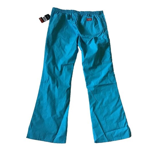 Dickies EDS Signature Womens Drawstring Scrub Pants Small Caribbean Blue Cotton - Picture 1 of 12